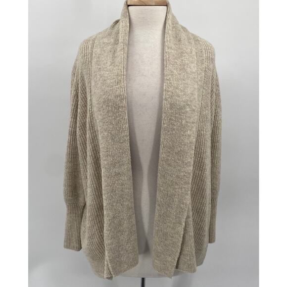 Rachel Parcell Oversize Cardigan Sweater Shawl Collar Bishop Sleeve Beige XS - Picture 2 of 9